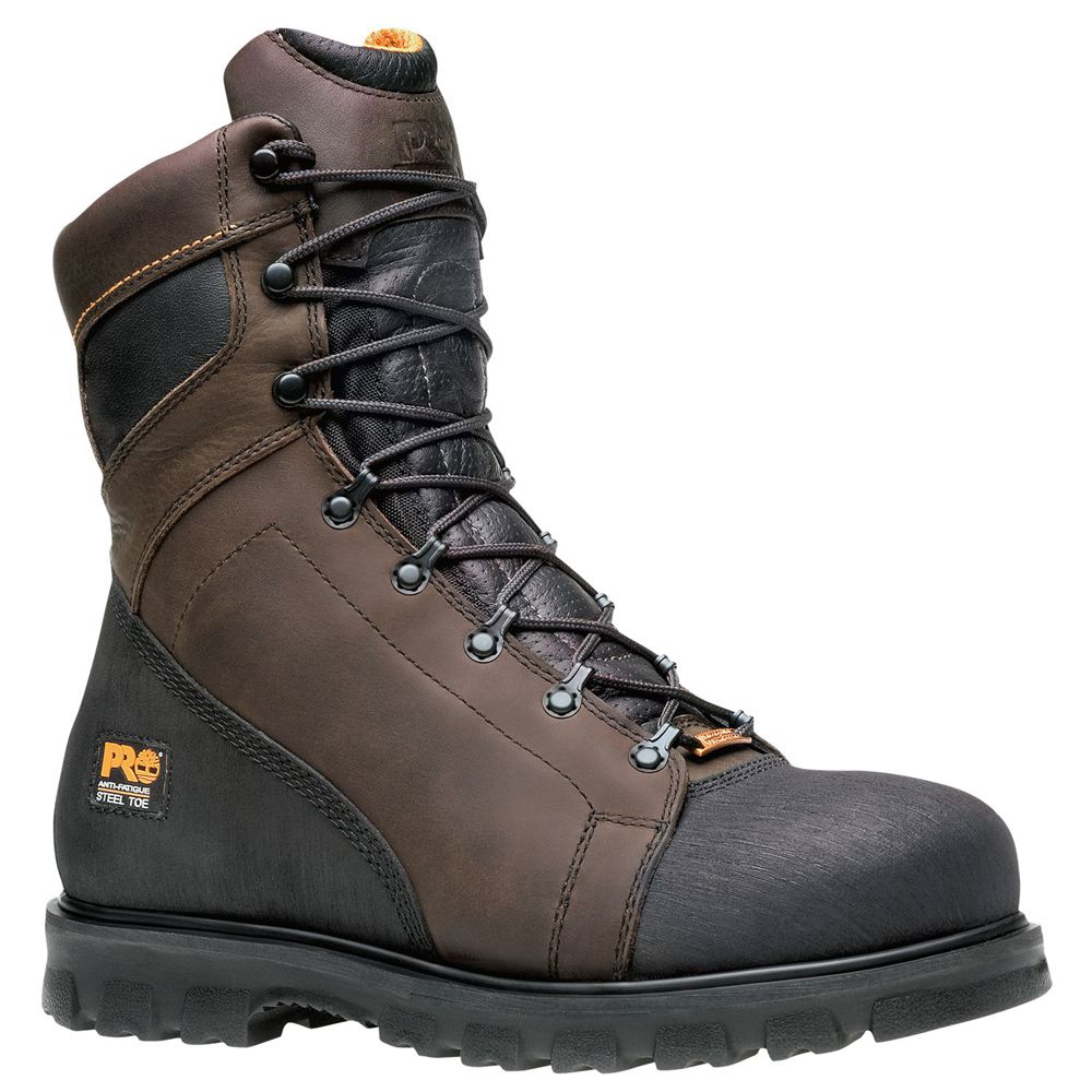 Timberland Mens Work Boots PRO® Rigmaster 8" Steel Toe - Brown/Black - India LZ5398170